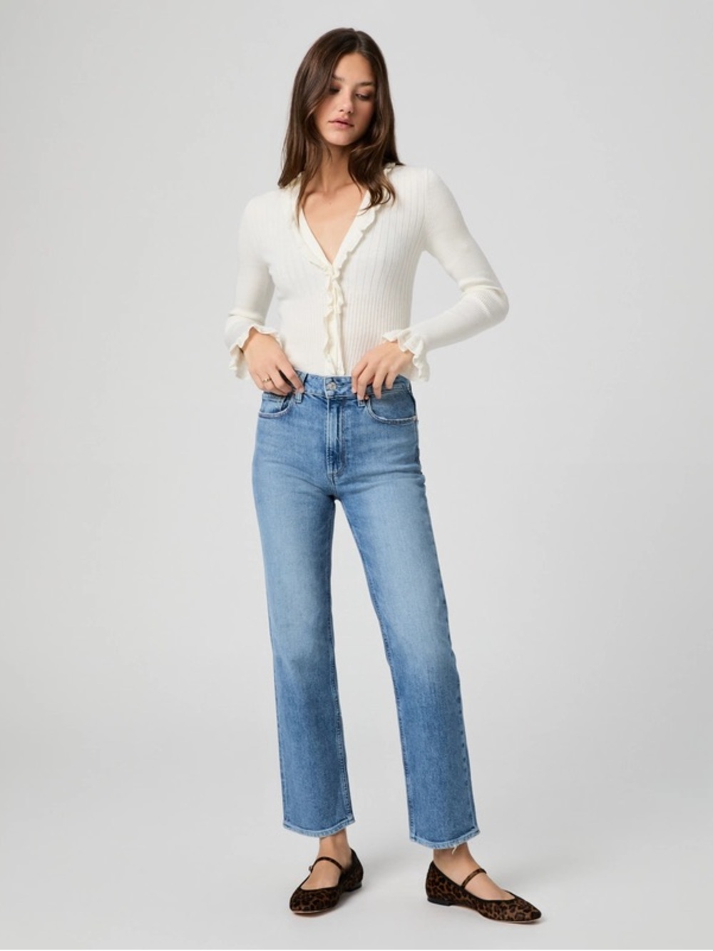 Paige Sz 27 Stevie Ankle Straight Jean In Heroes Blue